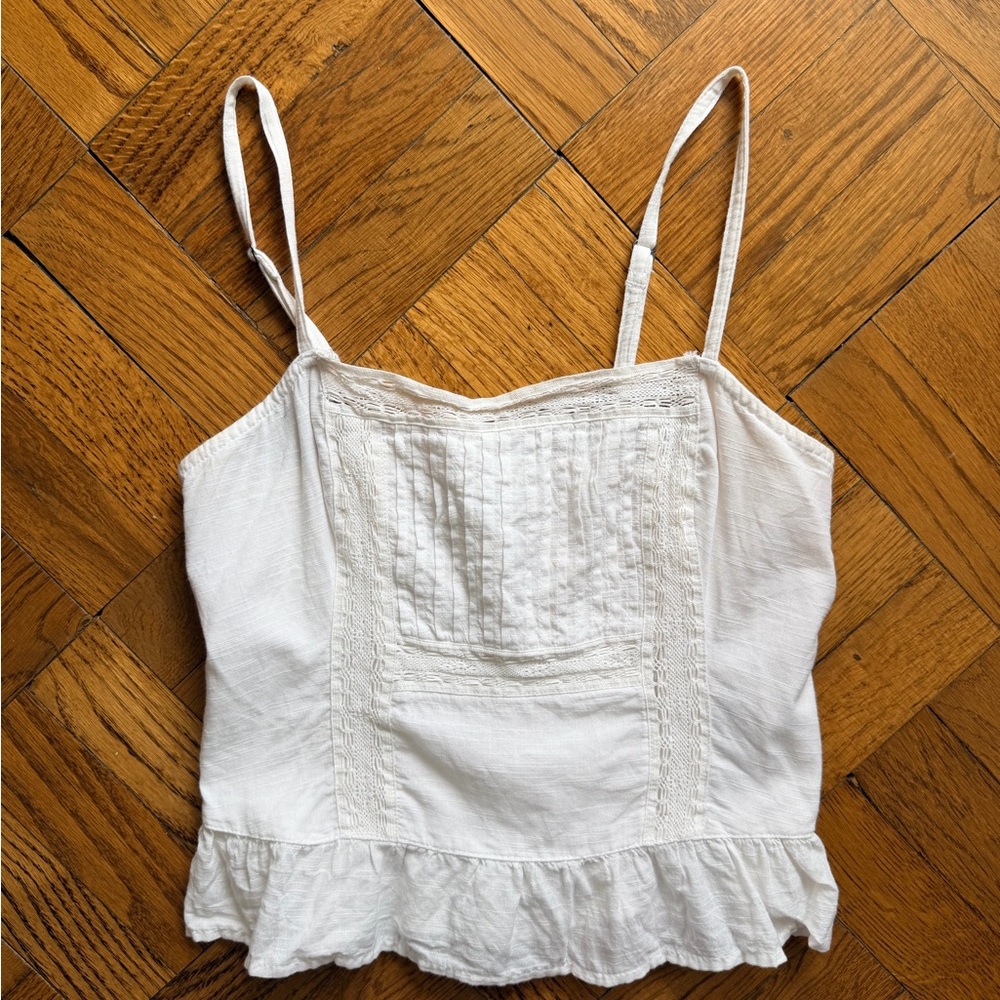Abercrombie & Fitch White Ruffled Women's Top